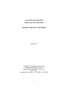 Aircraft Procurement Plan Fiscal Years (FY) 2012-2041