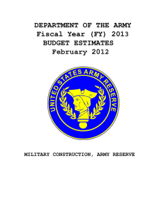 DEPARTMENT OF THE ARMY 3 Fiscal Year (FY) 201 BUDGET ESTIMATES