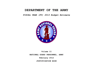 DEPARTMENT OF THE ARMY FISCAL YEAR (FY) 2013 Budget Estimate  Volume II