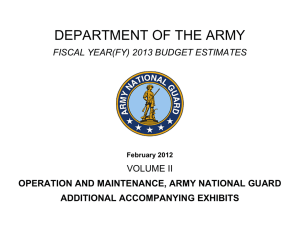 DEPARTMENT OF THE ARMY FISCAL YEAR(FY) 2013 BUDGET ESTIMATES VOLUME II