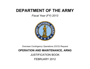 DEPARTMENT OF THE ARMY Fiscal Year (FY) 2013 JUSTIFICATION BOOK FEBRUARY 2012