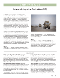 Network Integration Evaluation (NIE)