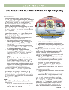 DoD Automated Biometric Information System (ABIS)