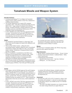 Tomahawk Missile and Weapon System