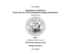 Department of Defense Fiscal Year (FY) 2013 President's Budget Submission Navy
