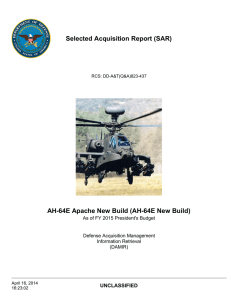 Selected Acquisition Report (SAR) AH-64E Apache New Build (AH-64E New Build) UNCLASSIFIED