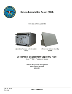 Selected Acquisition Report (SAR) Cooperative Engagement Capability (CEC) UNCLASSIFIED