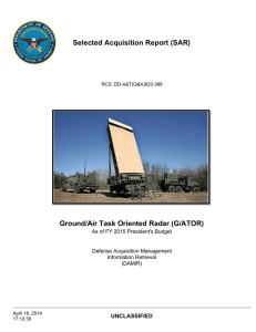 Selected Acquisition Report (SAR) Ground/Air Task Oriented Radar (G/ATOR) UNCLASSIFIED