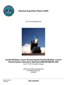 Selected Acquisition Report (SAR) Guided Multiple Launch Rocket System/Guided Multiple Launch