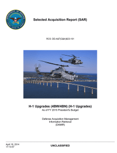 Selected Acquisition Report (SAR) H-1 Upgrades (4BW/4BN) (H-1 Upgrades) UNCLASSIFIED