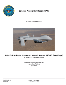 Selected Acquisition Report (SAR) UNCLASSIFIED As of FY 2015 President's Budget