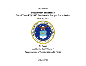 Department of Defense Fiscal Year (FY) 2013 President's Budget Submission Air Force