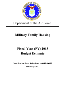 Department of the Air Force Military Family Housing  Fiscal Year (FY) 2013