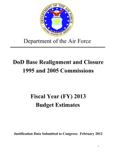 Department of the Air Force DoD Base Realignment and Closure