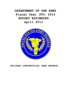 DEPARTMENT OF THE ARMY 4 Fiscal Year (FY) 201 BUDGET ESTIMATES