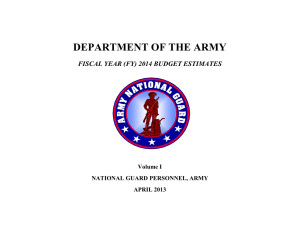 DEPARTMENT OF THE ARMY FISCAL YEAR (FY) 2014 BUDGET ESTIMATES Volume I