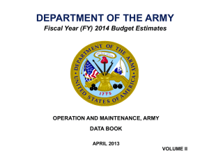 DEPARTMENT OF THE ARMY Fiscal Year (FY) 2014 Budget Estimates