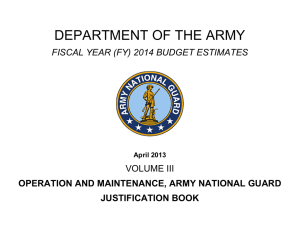 DEPARTMENT OF THE ARMY FISCAL YEAR (FY) 2014 BUDGET ESTIMATES VOLUME III