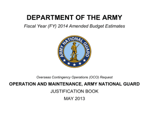 DEPARTMENT OF THE ARMY Fiscal Year (FY) 2014 Amended Budget Estimates