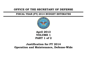 OFFICE OF THE SECRETARY OF DEFENSE April 2013 VOLUME 1