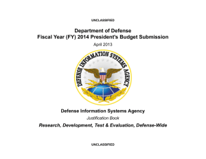 Department of Defense Fiscal Year (FY) 2014 President's Budget Submission