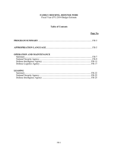 FAMILY HOUSING, DEFENSE-WIDE  Table of Contents Page No.