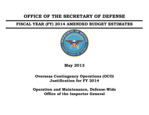 OFFICE OF THE SECRETARY OF DEFENSE May 2013