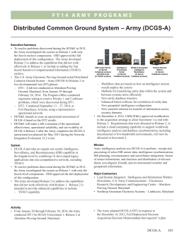 Distributed Common Ground System – Army (DCGS-A)