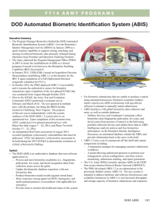 DOD Automated Biometric Identification System (ABIS)