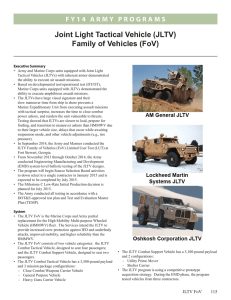 Joint Light Tactical Vehicle (JLTV) Family of Vehicles (FoV)