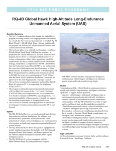 RQ-4B Global Hawk High-Altitude Long-Endurance Unmanned Aerial System (UAS)