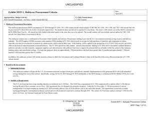 UNCLASSIFIED Exhibit MYP-1, Multiyear Procurement Criteria