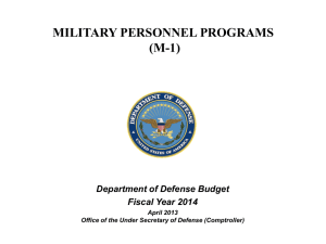 MILITARY PERSONNEL PROGRAMS (M-1) Department of Defense Budget