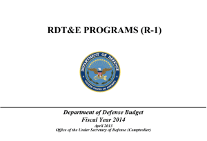 RDT&amp;E PROGRAMS (R-1) Department of Defense Budget Fiscal Year 2014