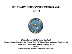 MILITARY PERSONNEL PROGRAMS (M-1) Department of Defense Budget