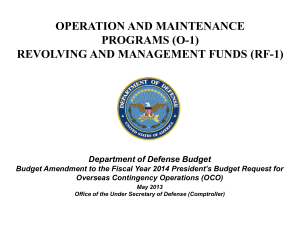 OPERATION AND MAINTENANCE PROGRAMS (O-1) REVOLVING AND MANAGEMENT FUNDS (RF-1)