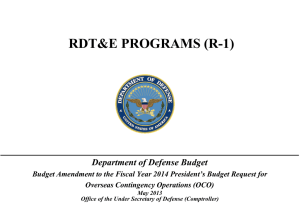 RDT&amp;E PROGRAMS (R-1) Department of Defense Budget