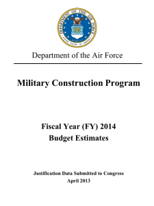 Military Construction Program Department of the Air Force  Fiscal Year (FY) 2014