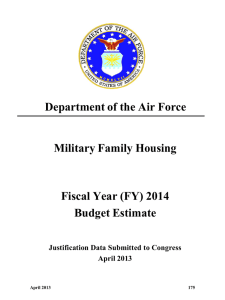 Department of the Air Force Military Family Housing Fiscal Year (FY) 2014