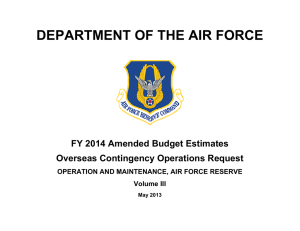 DEPARTMENT OF THE AIR FORCE FY 2014 Amended Budget Estimates