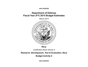 Department of Defense Fiscal Year (FY) 2015 Budget Estimates Navy Budget Activity 6