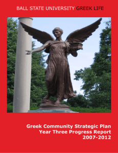 BALL STATE UNIVERSITY GREEK LIFE Greek Community Strategic Plan