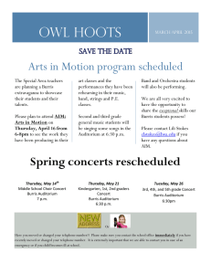 Owl hoots Arts in Motion program scheduled