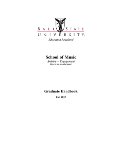 School of Music Graduate Handbook Education Redefined Artistry + Engagement