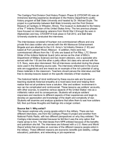 The Cantigny First Division Oral History Project- Phase III (CFDOHP-III)... immersive learning experience developed in the History Department’s public