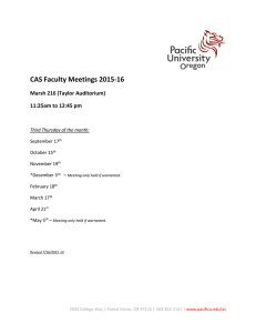CAS Faculty Meetings 2015-16 Marsh 216 (Taylor Auditorium) 11:25am to 12:45 pm