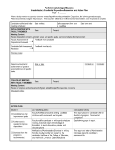 Unsatisfactory Candidate Disposition Procedure and Action Plan