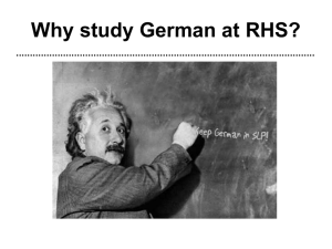 Why study German at RHS? 2007