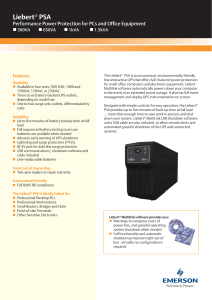 Liebert PSA Performance Power Protection for PCs and Ofﬁ ce Equipment 