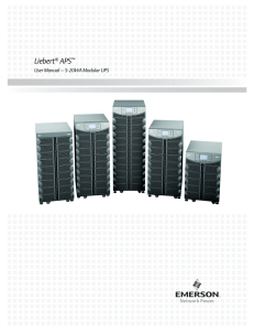 Liebert APS User Manual – 5-20kVA Modular UPS ®